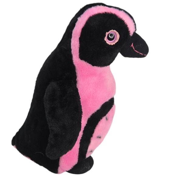 Petting Zoo Whimsical Spotted Penguin Pink Black Stuffed Animal Plush Toy 12" - Picture 5 of 6
